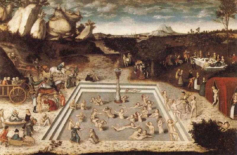 CRANACH, Lucas the Elder The Fountain of Youth France oil painting art
